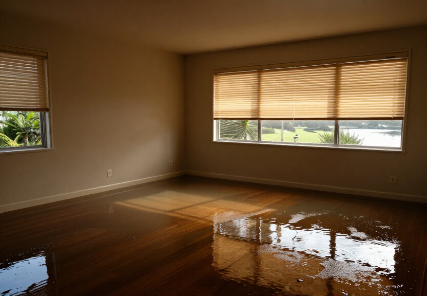 Water-damaged commercial space in Bossley Park before drying