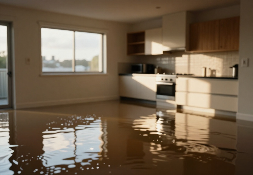 Flooded basement in Bossley Park before water extraction